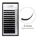 LASHVIEW Silk Mink Fake Eyelash Extensions 0.20 Thickness C Curl Mixed Tray 8-15mm Natural Thick Lashes Individual Semi-Permanent Eyelashes Application for Professional Salon Use