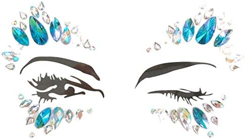 LINNUO Face Jewels Rhinestone Body Stickers Face Hair Glitter Stickers Festival Temporary Tattoo DIY Makeup Crystals for Rave Party