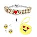 Anna Radisson Smiley Emoji girls Bracelet, Earrings Include a Yellow Purse [Stuff Pack - 3 Items]