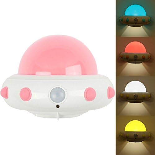 Christmas Gift Night Light-Youngnis Intelligent UFO Human Body and Light Sensor Control Night Light for Passageway,Bedroom,Bathroom,Vestibule (Pink)