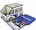 Blue Police Car Storage | Kids Collapsible Folding Toy Storage Organizer |Box Bin and Ottoman -Bedroom Policeman Décor Chest| Christmas Gift Box