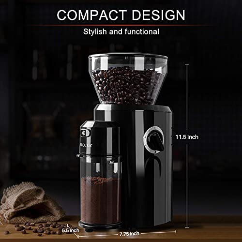 Secura Conical Burr Coffee Grinder, Electric Coffee Grinder with 18