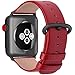 Fullmosa Leather Bands Compatible with Apple Watch Band 49mm 46mm 45mm 44mm 42mm for Men Women, Top Grain Genuine Leather Strap for iWatch Ultra 2/Ultra/10/9/8/7/6/5/4/3/2/1/SE2/SE, Red/Smoky Grey