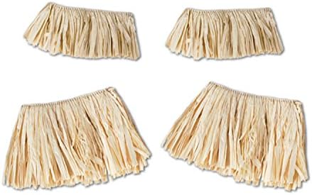 Party Central Pack of 48 Tropical Hawaiian Luau Natural Raffia Grass Arm and Leg Band Costume Ties