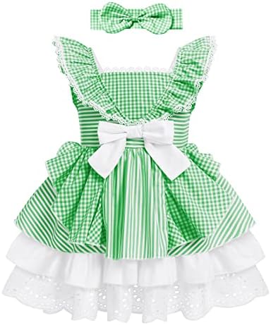 Baby Girls Plaid Bowknot Tutu Dress Summer Sleeveless Ruffle Princess  Birthday Party Dresses Toddler Girl Communion Pageant Flower Sundress with  Headband Outfit Set Green Plaid + Headband 12-18 Months price in Saudi