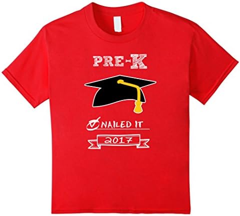 Kids Pre-K Nailed It Kids TShirt School Graduation Gift Boy Girl 6 Red