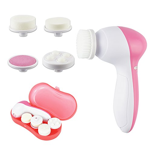 Facial Brush Waterproof Facial Body Cleansing Brush Electric Skin Exfoliating Cleansing Massager 5 in 1 Set Deep Scrubbi