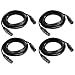 10.2ft Flexible DMX Cable, MFL 3 Pin Signal XLR Male to Female Cable Wire for Stage Lighting DJ Lights, 4 Packs