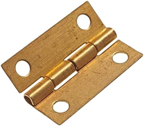 Merriway BH02586 (4 Pcs) Solid Brass Mini Jewellery Gift Box Hinge, 25mm (1 inch) - Pack of 4 Pieces, 25 mm