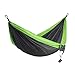 HONEST OUTFITTERS Double Camping Hammock with Hammock Tree Straps,Portable Parachute Nylon Hammock for Backpacking Travel 118L x 78W Inches Grey/Green