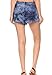Casual Summer Shorts for Women with Elastic Waistband, Tie Dye Crinkle, Navy, M
