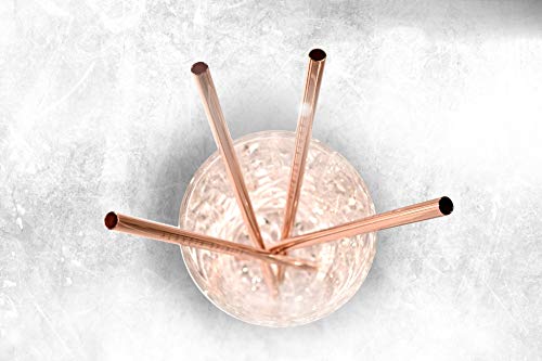 Premium Trinkhalm / Strohhalm aus Metall von ALANDIA | Ideal für Moscow Mule & Gin & Tonic | Edelstahl mit Kupfer… – Bild 4