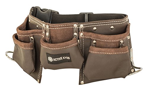 Active Kyds Leather Kids Tool Belt/Child's Tool Pouch for Costumes Dress Up Role Play (Oil Tanned)