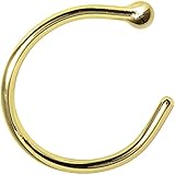 Solid 14k Yellow Gold Nose Hoop 20 Gauge 5/16