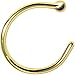 Solid 14k Yellow Gold Nose Hoop 20 Gauge 5/16
