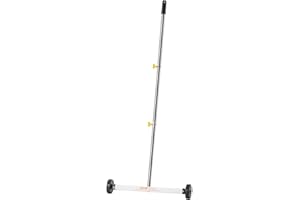 VEVOR Magnetic Sweeper with Wheels, 17 inch, 10 lbs Load Capacity, Lightweight Magnetic Pickup Sweeper with Adjustable Handle