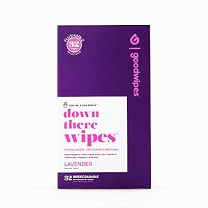 Goodwipes Flushable Down There Feminine Hygiene Wipes, Lavender Scent, Individually Wrapped, Perfect for Travel…