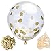 12" Gold Confetti Balloons (10 Pack) Perfect for Graduations, Communions, Bridal, Baby Showers, and Holidays