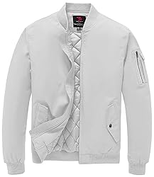 BGOWATU Men's Jacket Windproof Quilted Bomber