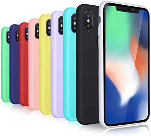 OKRAY 9 Pack 5.8 inch Silicone Gel Shockproof Thin Case Compatible for iPhone X/XS, Cover with Premium Soft TPU – Multicolored