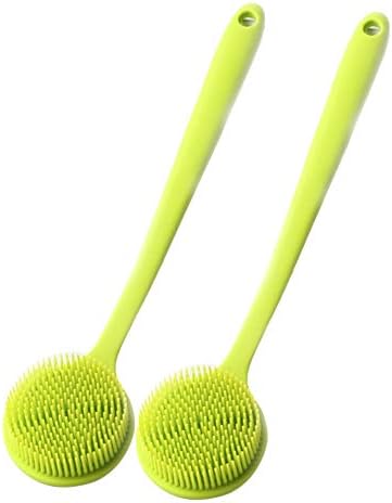 Wandofo Soft Silicone Body Bath Shower Brush Back Scrubber Long Handle Skin Exfoliating Bathroom