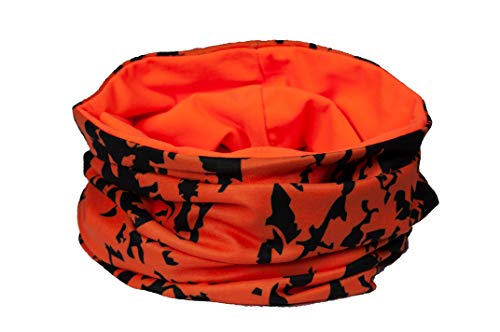 Hubertus Schlauchschal Neckwarmer Micro Fleece Signalorange Wendbar