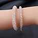 Miraculous Garden 2pcs Rose Gold Plated Clear Crystal Couple Link Mesh Bracelet