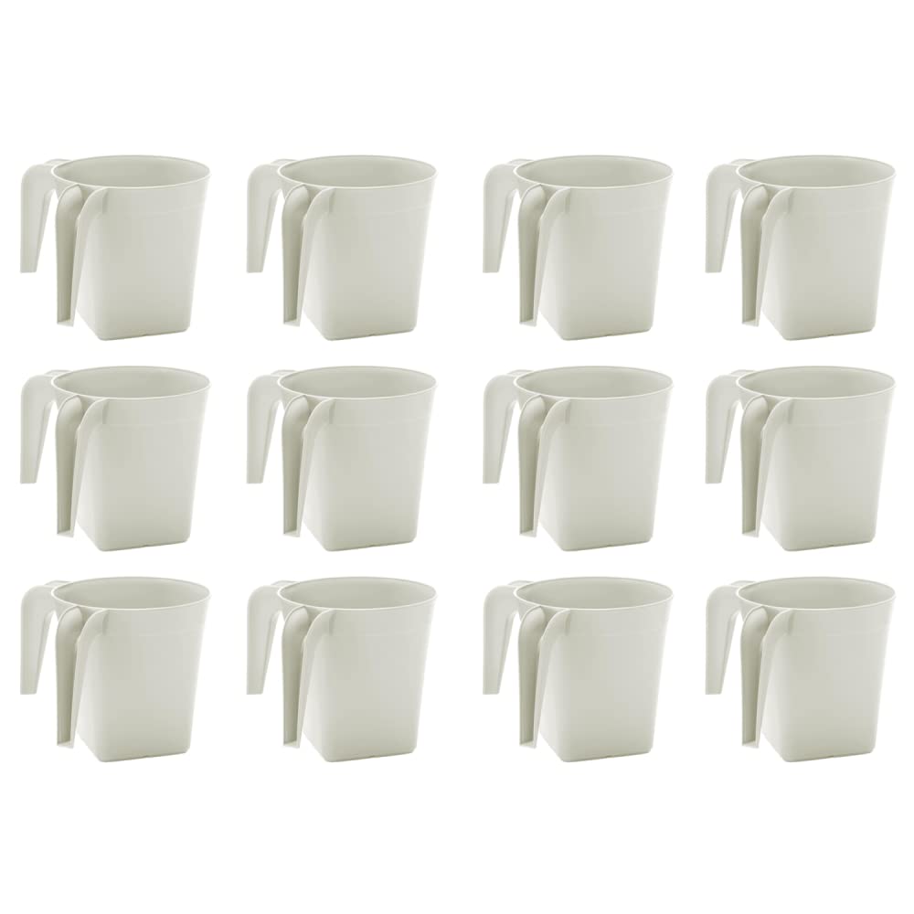 YBM Home Square Plastic Wash Cup, long-lasting, for Ritual hand washing, 1332White-12