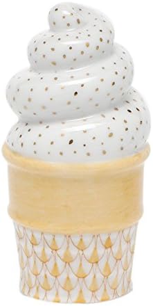 Herend Ice Cream Cone Figurine Butterscotch Fishnet