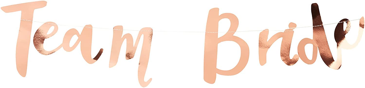 Ginger Ray Team Bride Classy Rose Gold Hen Party Backdrop Banner Decoration - Team Bride
