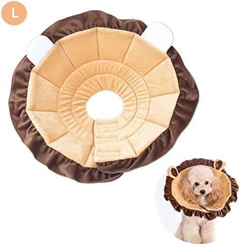 AITOO Recovery Collar for Dogs & Cats, Brown Lion Design Protective Dog Neck Cone,Pet Soft Stylish Protective Pets Neck Cone for Anti-Bite Lick, Surgery or Wound Healing Dogs & Cats