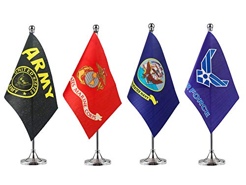 Jbcd Us Army Gold Crest Desk Flag Small Mini United States
