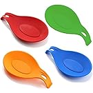 iNeibo Kitchen Silicone Spoon Rest, Set of 4, (Colorful,Big Size)