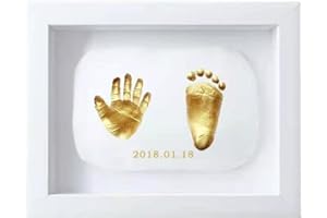 Nifyto Baby Handprint Footprint Ornament Keepsake Maker Kit, Baby Nursery Memory Art Kit, Baby Shower Gifts, Xmas Gifts, Precious Moment for Newborn,Baby Boy/Girl, Personalized Baby Prints(8'')