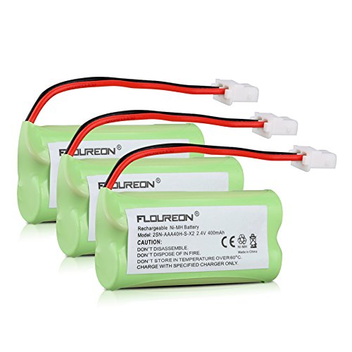 Floureon® 3 Packs 2.4V 400mAh Cordless Home Phone Battery for AT&T BT162342 BT162342 BT166342 BT-166342 BT266342 BT-266342