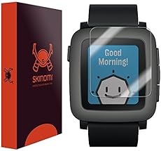 Pebble Time Screen Protector, Skinomi TechSkin (6-Pack) Full Coverage Screen Protector for Pebble Time Clear HD Anti-Bubble Film