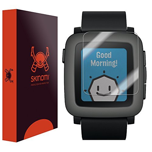 Pebble time screen protector, skinomi techskin (6-pack) full cove…