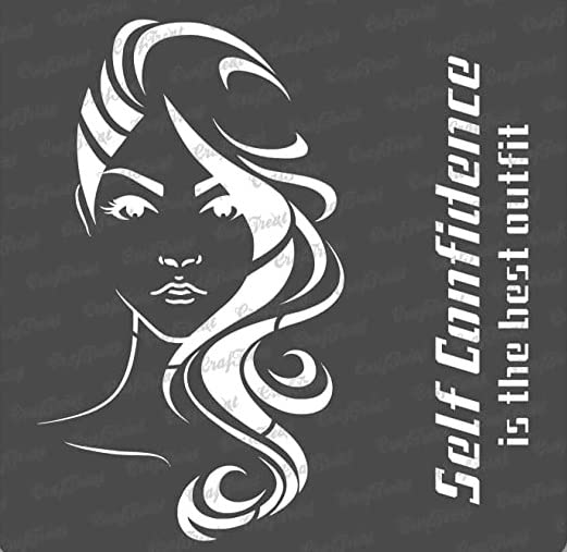 CrafTreat Reusable Woman Stencil for Painting on Wood, Canvas, Paper, Fabric, Floor, Wall and Tile - Confident Woman - Size:12x12 Inch - DIY Art and Craft Stencils for Home Decor - Women Face Stencil