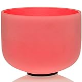 TOPFUND® Orange Colored D Sacral Chakra Frosted Quartz Crystal Singing Bowl 12 Inch