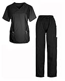 G Med Women's Missy Fit Y Neck Contrast Binding Top and Pants 2PC Set