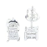 0.25cttw Princess Cut Diamond Earrings Studs Screw