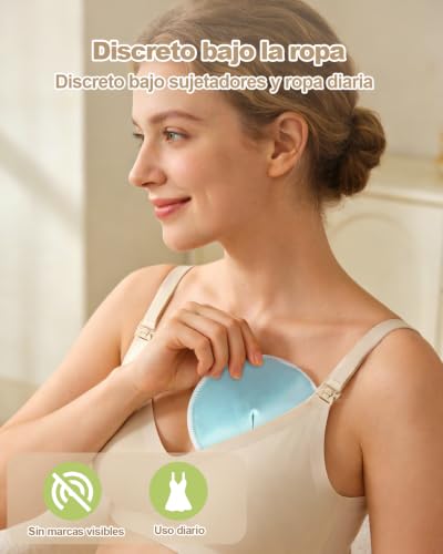 Oiomniv Discos de Lactancia Reutilizables, 14 uds, Bambú | 14 Discos · Alta absorción · Antifugas · Bambú OEKO-TEX® · Lavables · Anatómicos · Bolsa de lavado · Bolsa de viaje