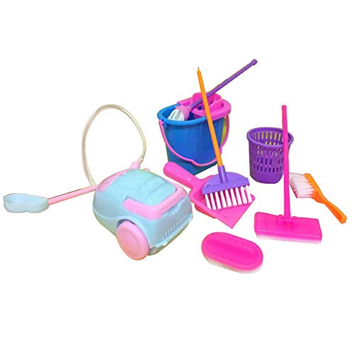 image for Tcplyn Premium Quality 9Pcs Cleaning Tool Broom Toy Pretend Play Furni