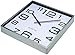 Bernhard Products Square Wall Clock 11 Inch Silent Non-Ticking Quartz, Large Decorative Battery-Operated Clocks, Elegant Gray - for Home/Office