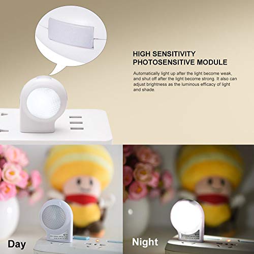 LEDGLE LED Plug-in Light Sensor Night Lights Dusk-to-Dawn Sensor, Bedroom, Bathroom, Kitchen, Hallwa - //coolthings.us