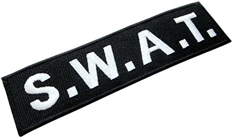 Name Tag S.W.A.T. SWAT Black &amp; White Logo Bags Jackets Jeans Clothes Embroidered Iron on Patch
