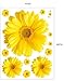 Nature Series 3D Yellow Daisies Beautiful Removable Vinyl Mural Wall Art DIY Decor Decal Sticker Decoration for Sitting Living Room Bedroom Hallway Playroom Kindergarten Kid Nursery 11 Daisies