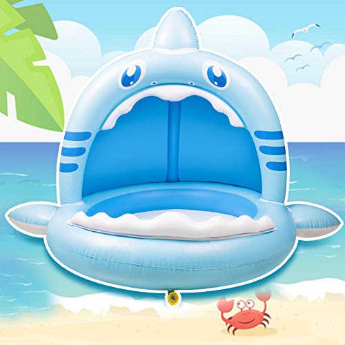 Baby Pool, Inflatable Baby Pool, Baby Shark Pool with Canopy of 43 Inches, Summer Water Play Center for Girls Boys… - Image 2