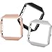 [3-PACK] Fitbit Blaze Frame, iHYQ Replacement Accessory Stainless Steel Protective Metal Frame Housing for Fitbit Blaze Smart Watch (Rose Gold+Black+Silver)