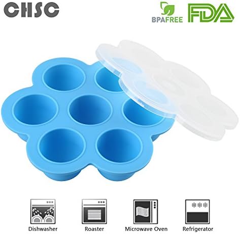 CHSC Silicone Egg Bites Molds, Storage Container for Instant Pot Accessories 5,6,8 qt Pressure Cooker, Food Freezer Storage Tray with Lid for Baby Food, 100% FDA Food Grade Silicone